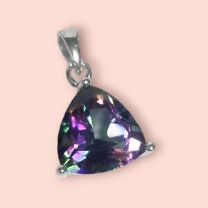 1.75ct Trillion Mystic Topaz Sterling Silver Pendant